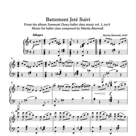 Free Sheet Music Battement Jetc Ballet Piano